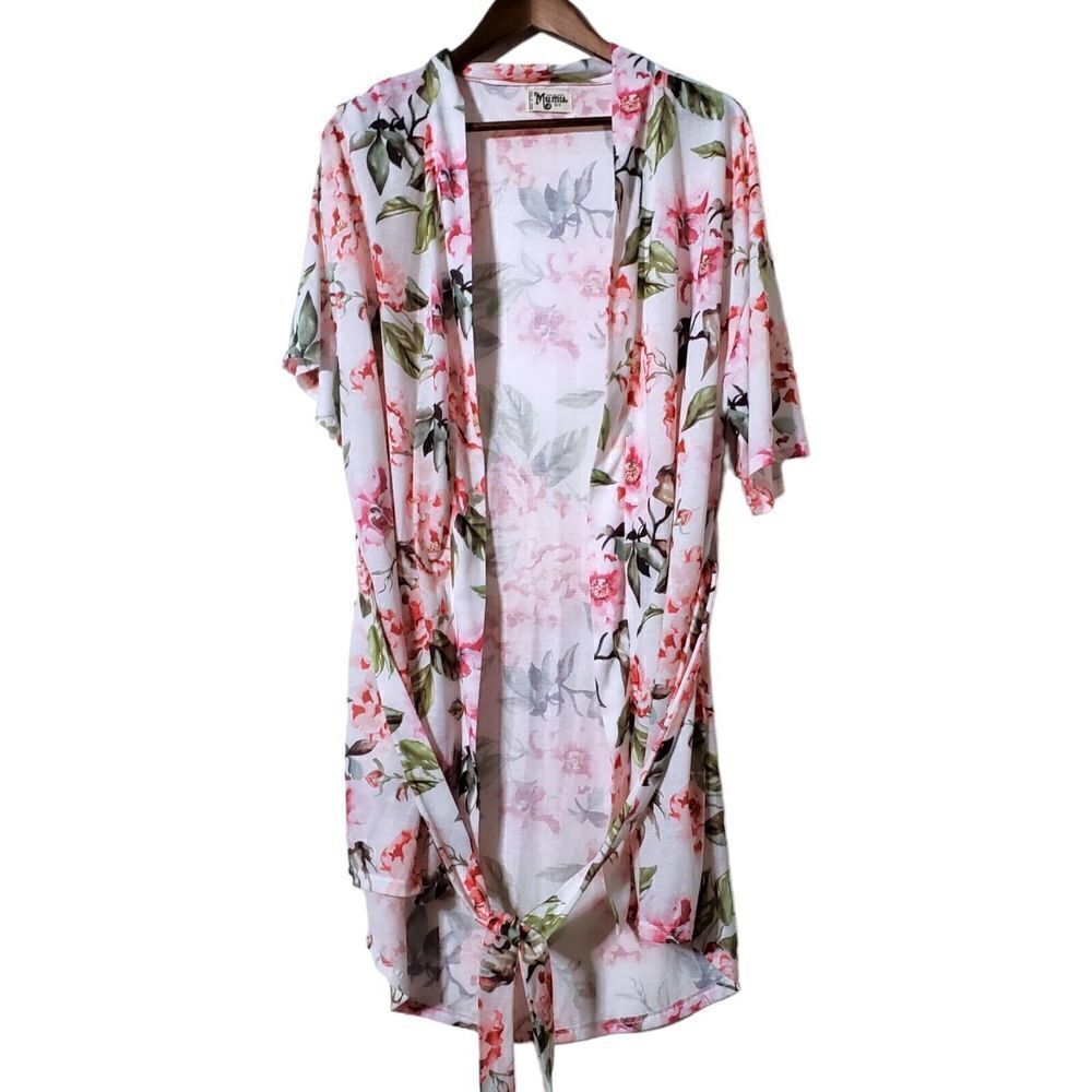 Show Me Your Mumu Shrug Top Kimono One Size White Multicolor Floral Womens